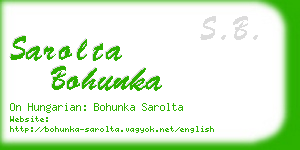 sarolta bohunka business card